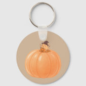 Cute Capybara Pompoen Halloween Sleutelhanger (Achterkant)