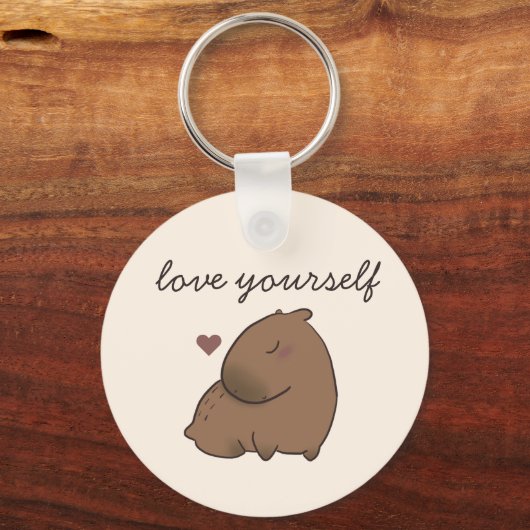 Cute capybara post-it notes sleutelhanger (Voorkant)