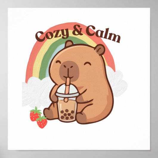 Cute Capybara Poster voor de Woonkamer (Voorkant)