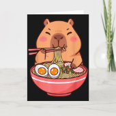 Cute Capybara Ramen Kawaii Kids Boys Girls Cool An Kaart (Voorkant)