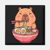Cute Capybara Ramen Kawaii Kids Boys Girls Cool An Magneet (Voorkant)