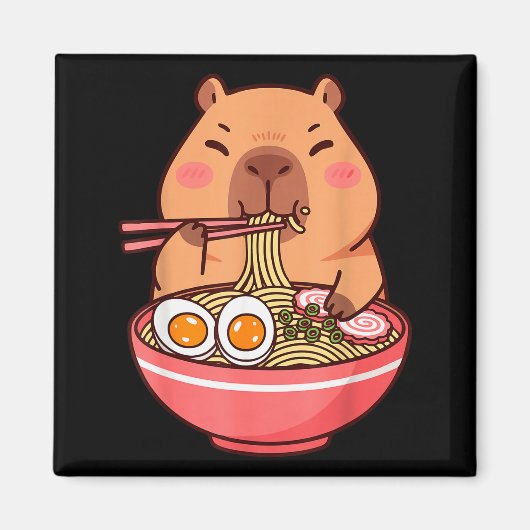 Cute Capybara Ramen Kawaii Kids Boys Girls Cool An Magneet (Voorkant)