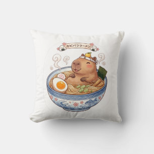 Cute Capybara Ramen Kom Bowl Japanse Kawaii Anime Kussen