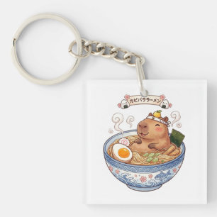 Cute Capybara Ramen Kom Bowl Japanse Kawaii Anime Sleutelhanger