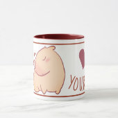 Cute capybara red Two-Tone Mok (Midden)
