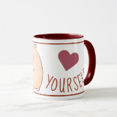 Cute capybara red Two-Tone Mok (Voorkant rechts)