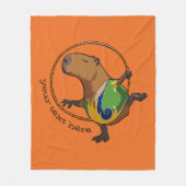 Cute Capybara Rhythmic Gymnastics Hoop Cartoon Fleece Deken (Voorkant)