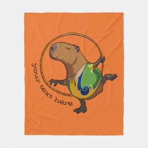 Cute Capybara Rhythmic Gymnastics Hoop Cartoon Fleece Deken