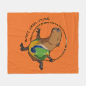 Cute Capybara Rhythmic Gymnastics Hoop Cartoon Fleece Deken (Voorkant (Horizontaal))