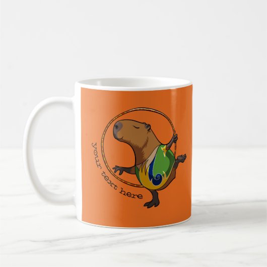 Cute Capybara Rhythmic Gymnastics Hoop Cartoon Koffiemok (Links)