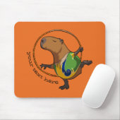 Cute Capybara Rhythmic Gymnastics Hoop Cartoon Muismat (Met muis)