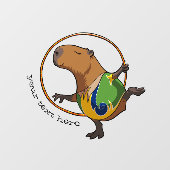 Cute Capybara Rhythmic Gymnastics Hoop Cartoon Raamsticker (Vel)