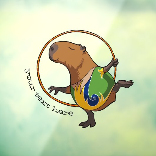 Cute Capybara Rhythmic Gymnastics Hoop Cartoon Raamsticker (Vel 3)