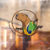 Cute Capybara Rhythmic Gymnastics Hoop Cartoon Raamsticker (Vel 2)