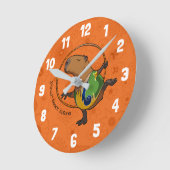 Cute Capybara Rhythmic Gymnastics Hoop Cartoon Ronde Klok (Hoek)
