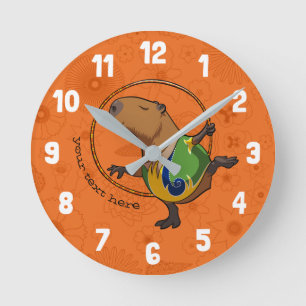 Cute Capybara Rhythmic Gymnastics Hoop Cartoon Ronde Klok