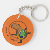 Cute Capybara Rhythmic Gymnastics Hoop Cartoon Sleutelhanger (Achterkant)