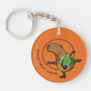 Cute Capybara Rhythmic Gymnastics Hoop Cartoon Sleutelhanger