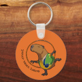 Cute Capybara Rhythmic Gymnastics Hoop Cartoon Sleutelhanger (Voorkant)