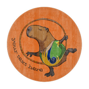 Cute Capybara Rhythmic Gymnastics Hoop Cartoon Snijplank