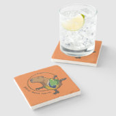 Cute Capybara Rhythmic Gymnastics Hoop Cartoon Stenen Onderzetter (Zijkant)