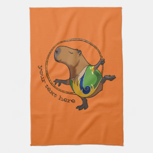 Cute Capybara Rhythmic Gymnastics Hoop Cartoon Theedoek