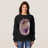 Cute Capybara Rodent Flower Crown Floral Watercolo Trui (Voorkant volledig)