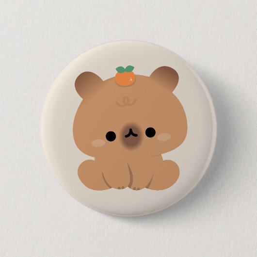 Cute Capybara Ronde Button 5,7 Cm (Voorkant)