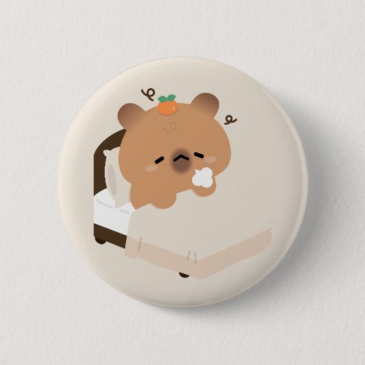Cute Capybara Ronde Button 5,7 Cm (Voorkant)