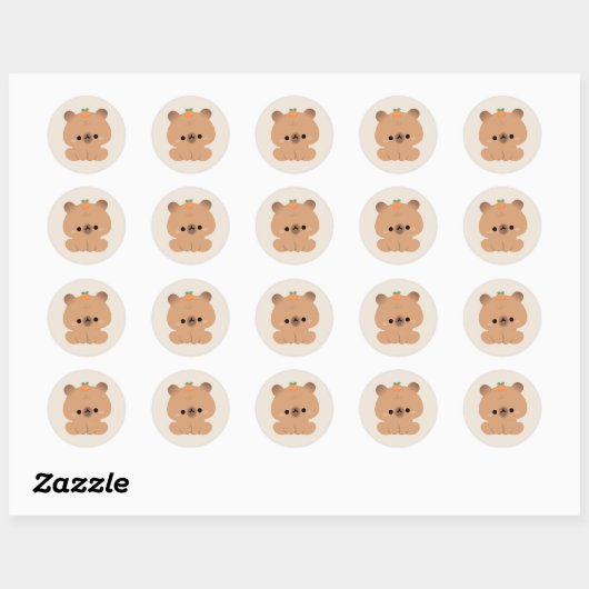 Cute Capybara Ronde Sticker (Vel)