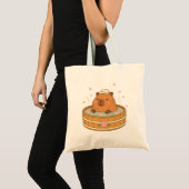 Cute Capybara Sakura Onsen Kersenbloesem Tote Bag (Voorkant (product))