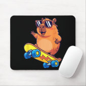 Cute Capybara Skateboarding Chill Animal Lover Art Muismat (Met muis)