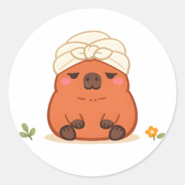 Cute Capybara Spa-dag Handdoek Tulband Sticker