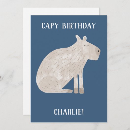 Cute Capybara Specialized Birthday Feestdagenkaart (Voorkant / Achterkant)