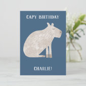 Cute Capybara Specialized Birthday Feestdagenkaart (Staand voorkant)
