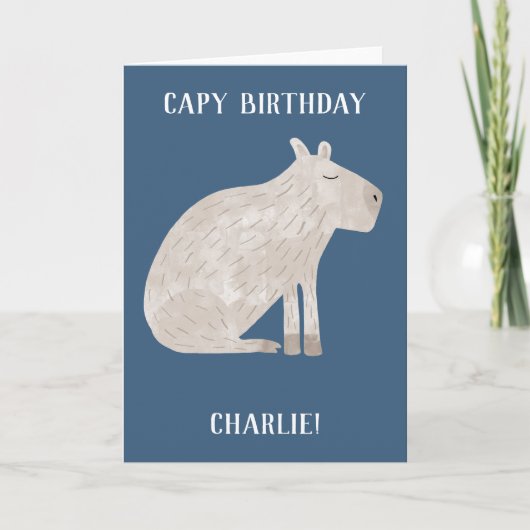 Cute Capybara Specialized Birthday Kaart (Voorkant)