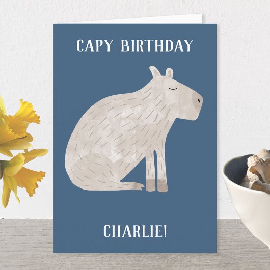 Cute Capybara Specialized Birthday Kaart