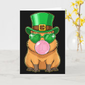 Cute Capybara St Patricks Day Capybara Bubble Gum  Kaart (Gele Bloem)
