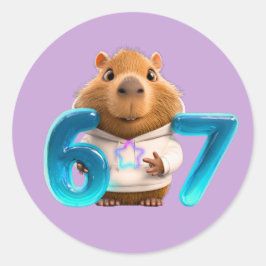 Cute Capybara Sticker 67 – Relaxte Capy in Lavende