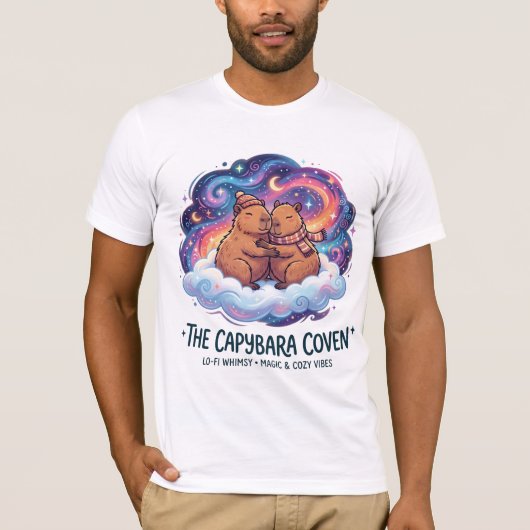 Cute Capybara T-shirt Kosmische Capybara Coven (Voorkant)