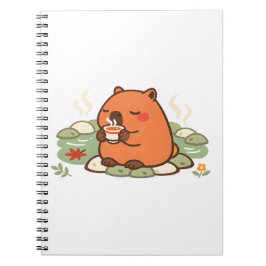 Cute Capybara Theetijd Onsen Warmwaterbron Notitie Notitieboek