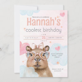 Cute Capybara-Themed Birthday Invitation Kaart