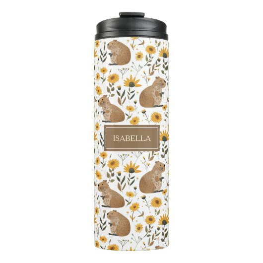 Cute Capybara Thermosbeker (Voorkant)