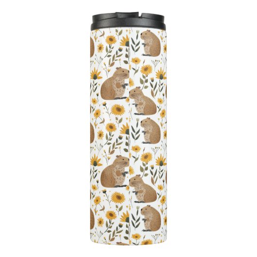 Cute Capybara Thermosbeker (Achterkant)