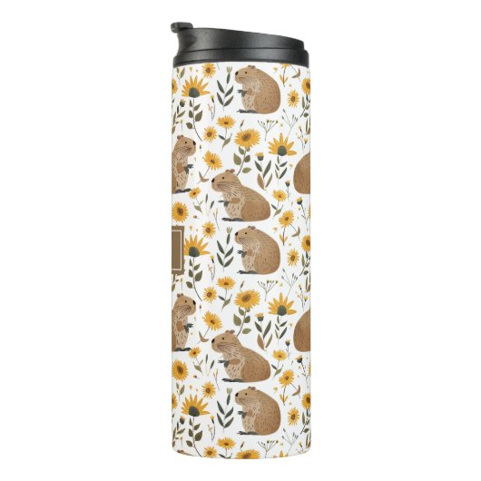 Cute Capybara Thermosbeker (Geroteerd rechts)