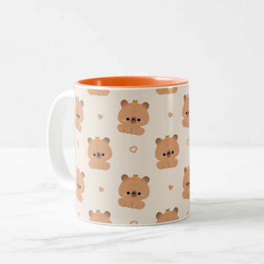 Cute Capybara Tweekleurige Koffiemok (Voorkant links)