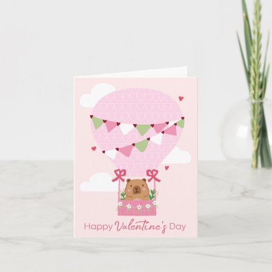 Cute Capybara Valentijnskaart Kaart (Voorkant)