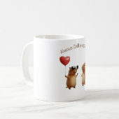 Cute Capybara Valentine Couple Balloon Coffee Mug Tweekleurige Koffiemok (Voorkant links)