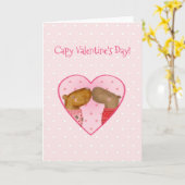 Cute capybara Valentine's Day card Kaart (Gele Bloem)