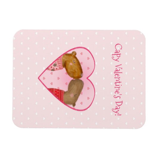 Cute capybara Valentine's Day magnet Magneet (Horizontaal)